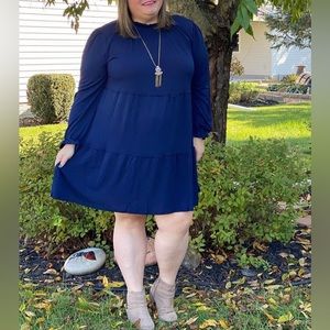 LuLaRoe Navy Long Sleeve Dress